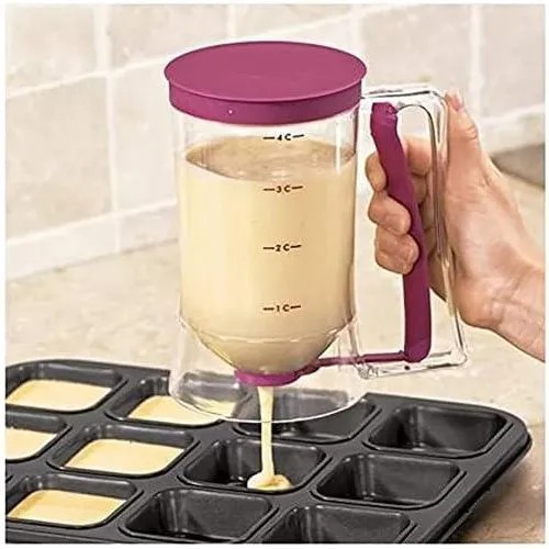 Moomart Pancake Batter Dispenser – 900ml (4 Cup Capacity Batter Dispenser for Pancakes, Cupcakes, Waffles, Cakes, Muffins