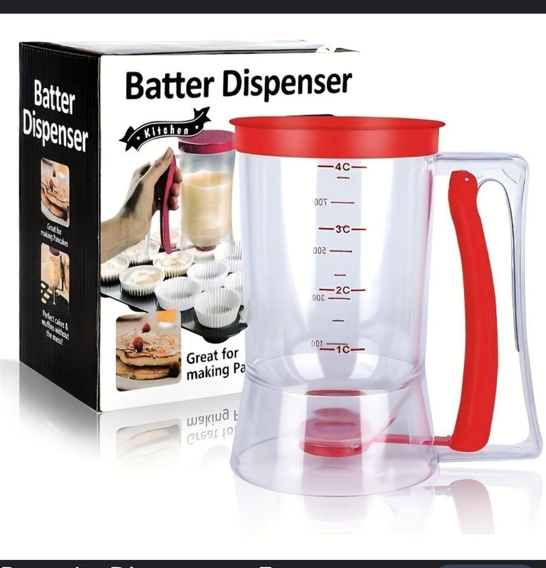 Moomart Pancake Batter Dispenser – 900ml (4 Cup Capacity Batter Dispenser for Pancakes, Cupcakes, Waffles, Cakes, Muffins