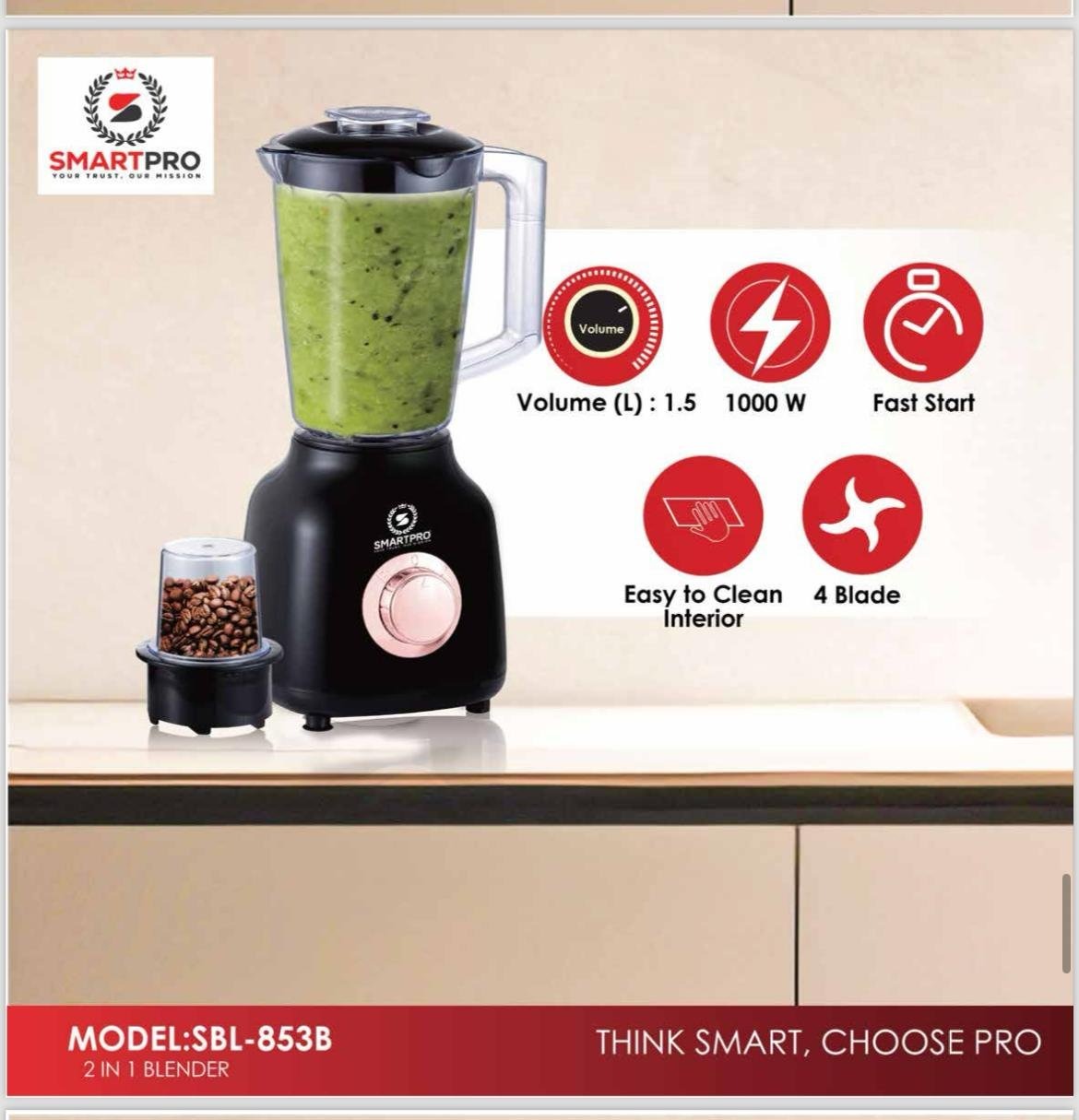 SmartPro 2 in 1 Blender SBL-853B