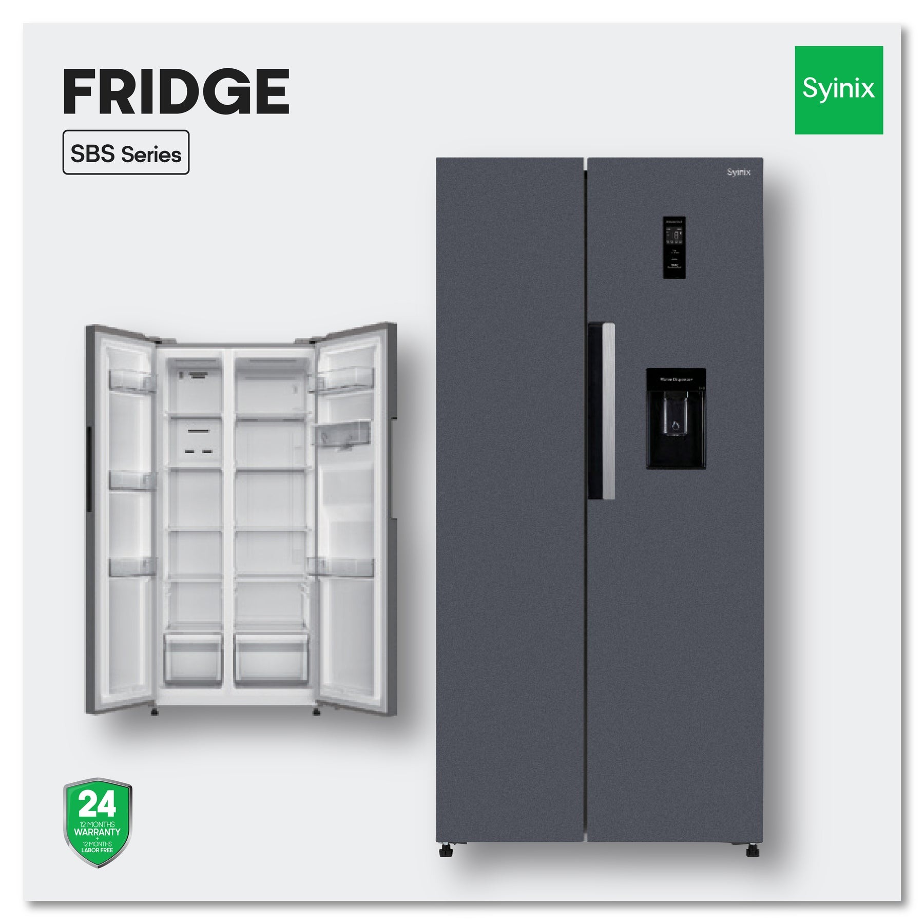 Syinix 460L Side-by-Side Fridge